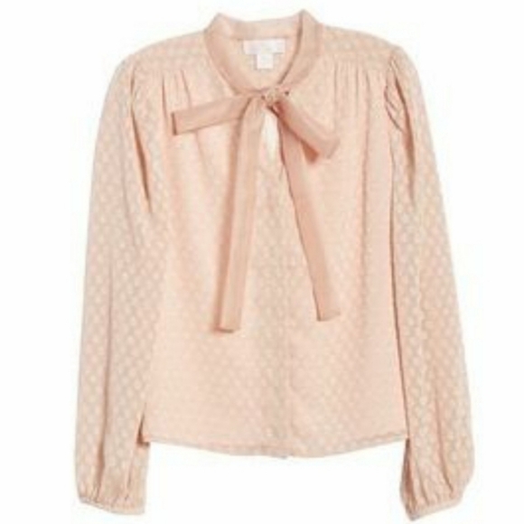 𝅺rachel Parcell Dot Tie Blouse - Picture 2 of 16